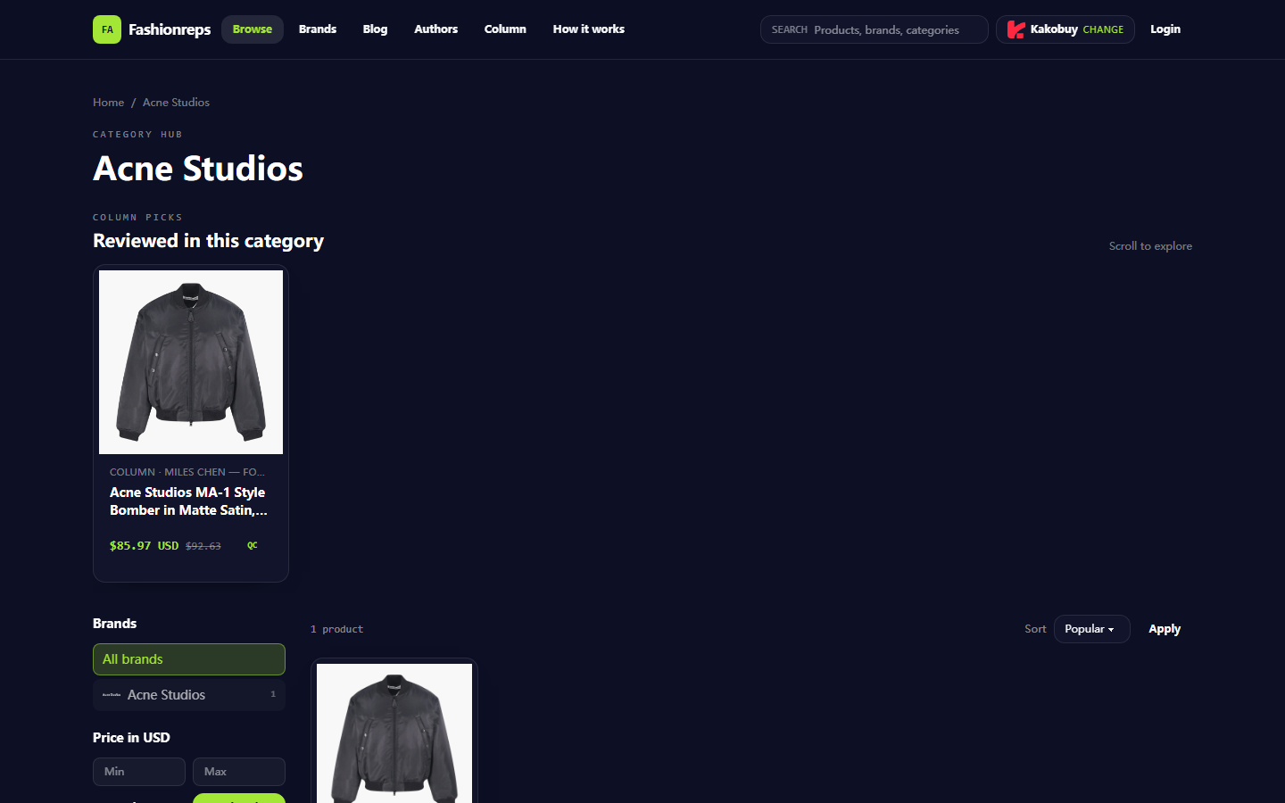 Acne Studios Jacket: Compare Exchange Rate and Fees