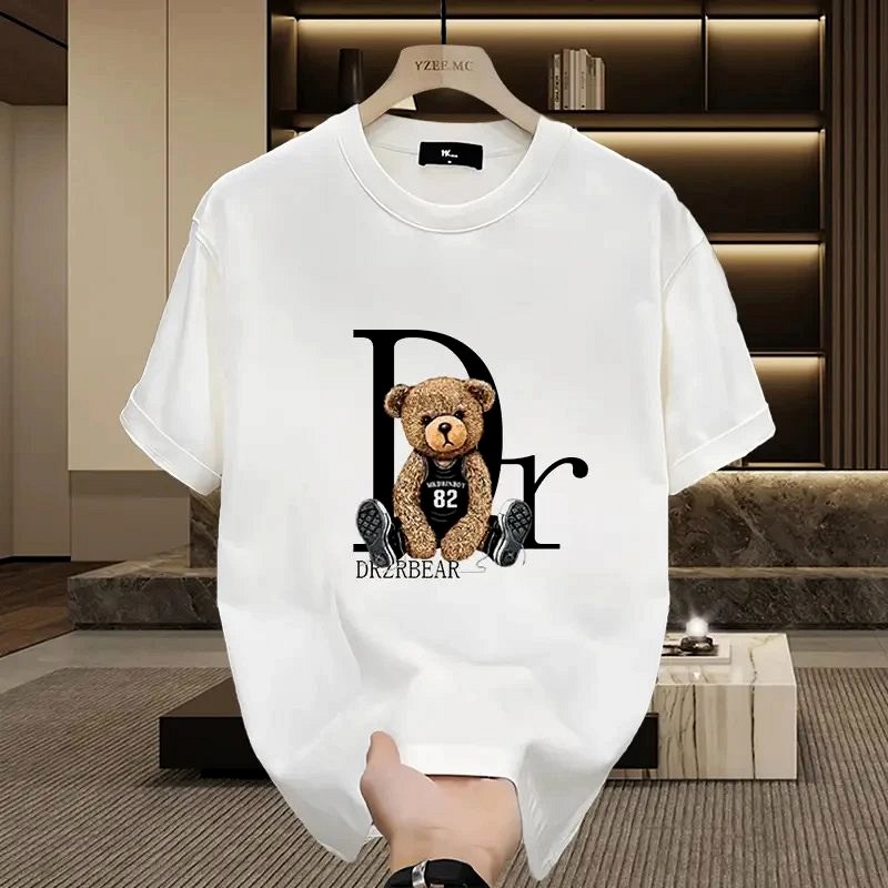 Dior Bear Graphic White T-Shirt Review: 230 g Cotton, Loose Fit, Hot-Transfer Print