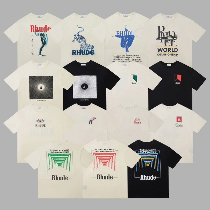Rhude Multicolor T-Shirt Collection Review: Two Washes, Four Flat Measurements, One Apricot Tee